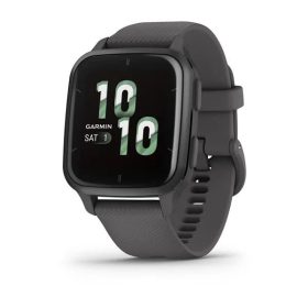   Garmin Venu Sq 2 Slate Aluminium Bezel with Shadow Grey Case and Silicone Band