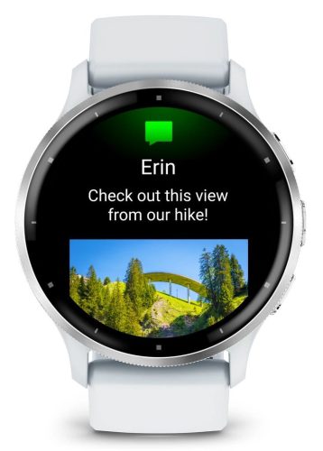 Garmin Venu 3 Silver Stainless Steel Bezel with Whitestone Case and Silicone Band