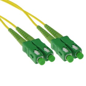   ACT LSZH Singlemode 9/125 OS2 fiber patch cable duplex with SC/APC connectors 2m Yellow
