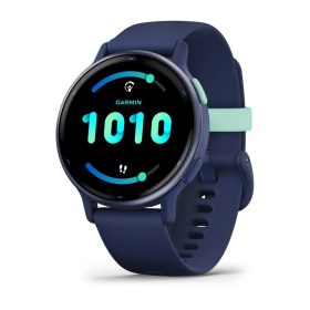   Garmin Vivoactive 5 Metallic navy Aluminium bezel with navy case and silicone band