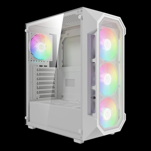 Gamdias Aura GC1 Elite WH ARGB Tempered Glass White