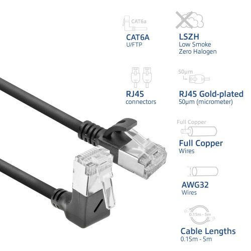 ACT CAT6A U-FTP Patch Cable 1m Black