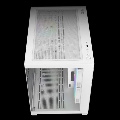 Gamdias Aura GC10M V2 WH ARGB Tempered Glass White
