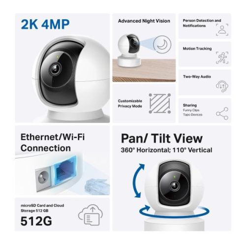 TP-Link Tapo C222 Pan/Tilt AI Home Security Wi-Fi Camera