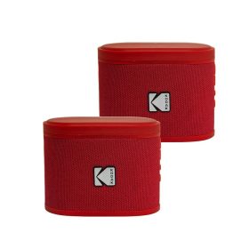   Kodak BRIXRD2 Soundbrix Mini Bluetooth Coloured Portable Two Speakers Red