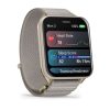 Garmin Venu X1 Soft Gold with Titanium Caseback and French Grey Nylon Band
