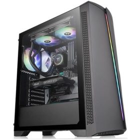   Thermaltake H350 Tempered Glass RGB táp nélküli ablakos Mid Tower számítógépház fekete