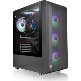   Thermaltake S200 TG ARGB táp nélküli ablakos Mid Tower számítógépház fekete
