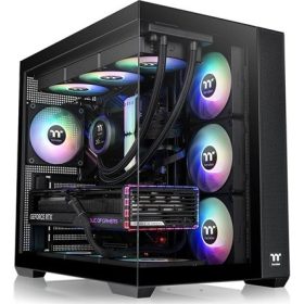   Thermaltake View 380 TG ARGB táp nélküli ablakos Mid Tower számítógépház fekete