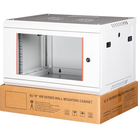 Lande PROlineB 600x450 lapraszerelt 6U 19" fali rack szekrény szürke