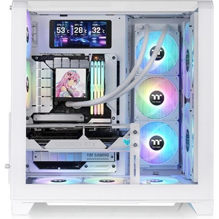 Thermaltake View 390 Air Snow táp nélküli ablakos Mid Tower számítógépház fehér