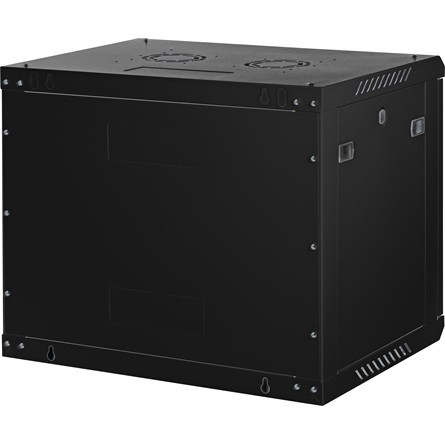 Lande PROlineB 600x450 lapraszerelt 9U 19" fali rack szekrény fekete