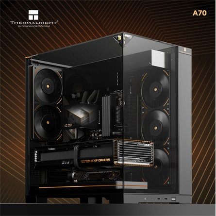 Thermalright A70 táp nélküli ablakos Mid Tower számítógépház fekete